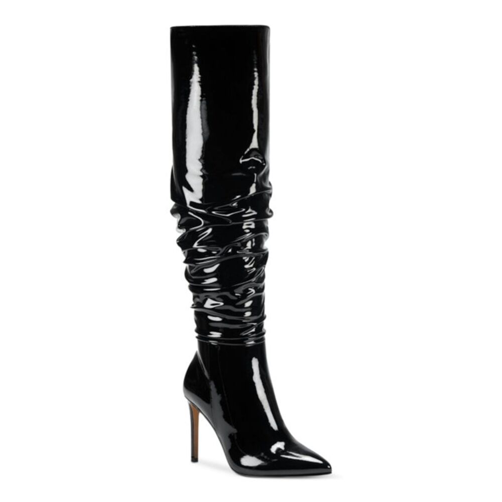 INC Womens Black Slouch Iyonna Pointed Toe Stiletto Zip-Up Dress Boots 5 M